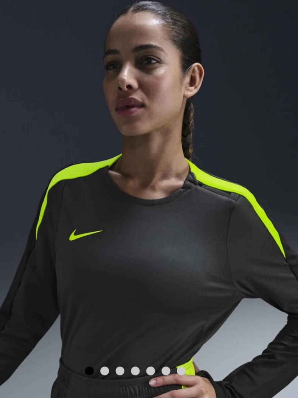 Nike Strike Dri-FIT Soccer Football Long-Sleeve Top Black Volt Yellow Size Large